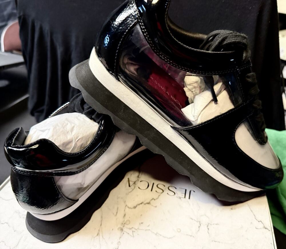 Jessica Simpson Black and White Patent Athletic Sneakers